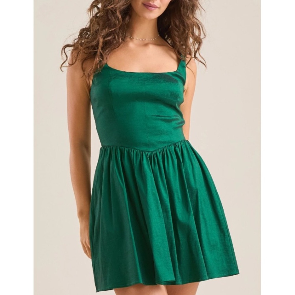 ALTAR'D STATE Fletcher Mini Dress Hunter Green Women Size XXL Sleeveless Flowy